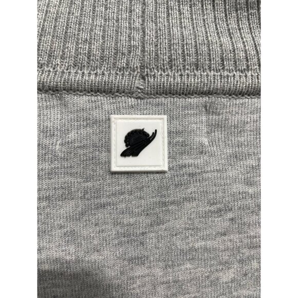 Fundamental Performance Ribbed Cardigan Sweater Womens Large Gray Cozy Relaxed - Picture 4 of 9